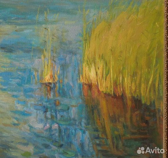 Продаётся картина маслом на холсте. Пейзаж Озеро