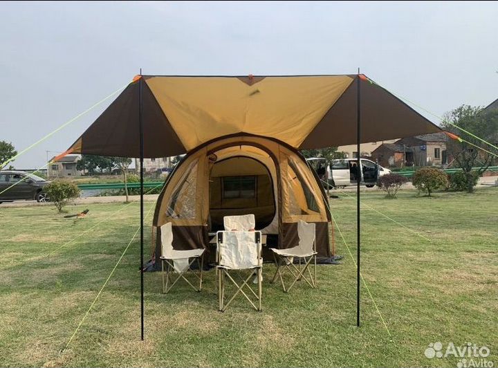 Палатка 6 местная с тамбуром с тентом 1800-6
