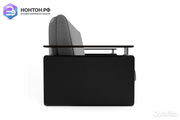 Диван аккордеон Шарк серый / черный