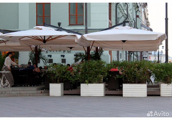 Зонт уличный двухкупольный 3х3, 4х4, с боковой опо