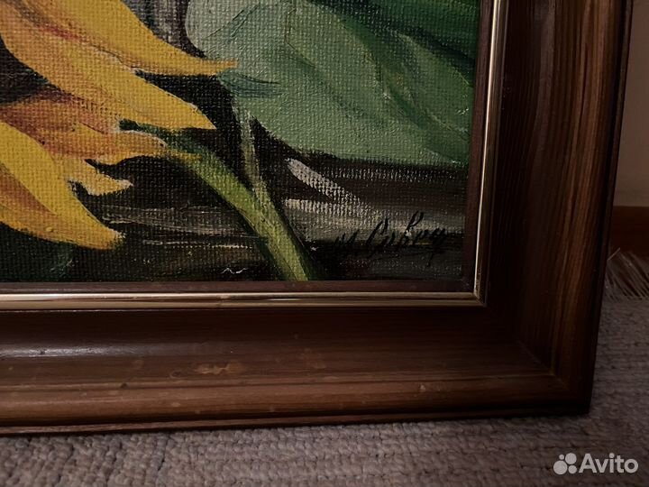 Картина маслом подсолнухи художника Севец И В