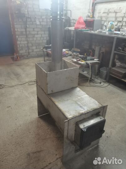 Печка для бани из нержавейки с баком новая