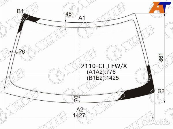Стекло лобовое LADA 2110