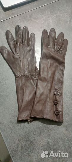 Длинные перчатки кожзам