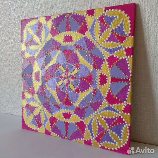 Картина акрилом на холсте абстракция