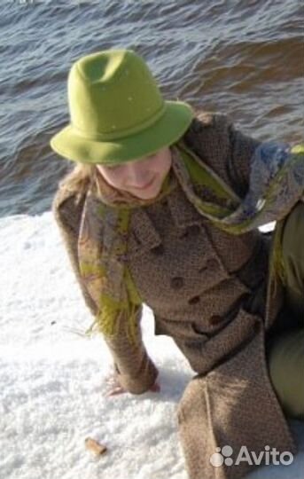 Шляпа фетровая + шарфик женская