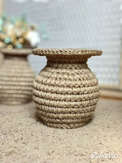 Ваза для сухоцветов из джута