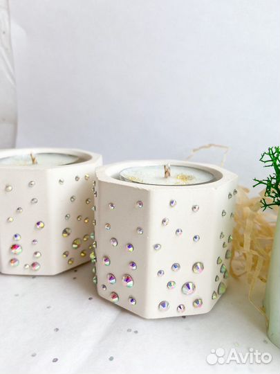 Подсвечник из гипса. Для чайных свечей