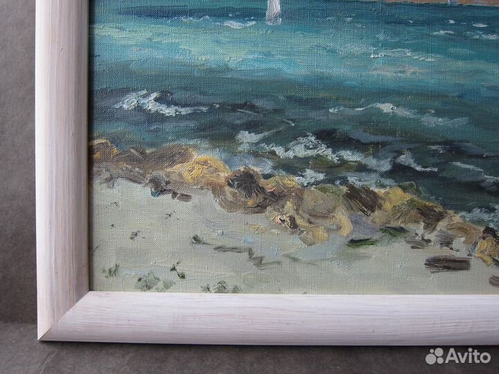 Картина маслом море пейзаж Новороссийск бухта