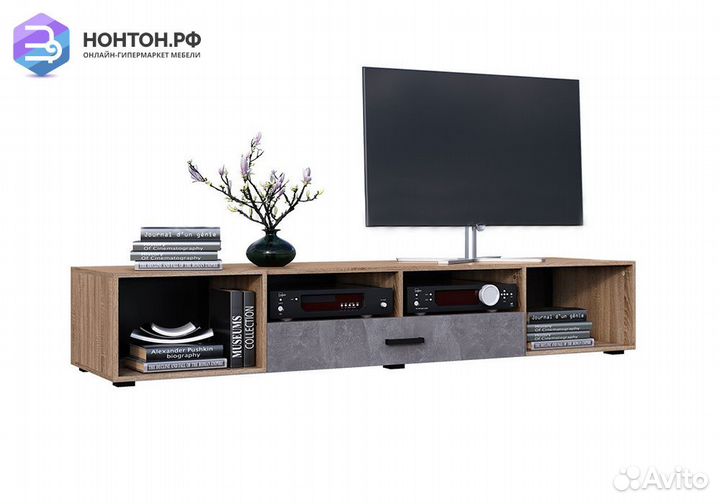 Тв-тумба Нэнси New бетон светлый / сонома