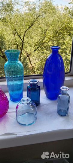 Декоративные стеклянные бутылочки