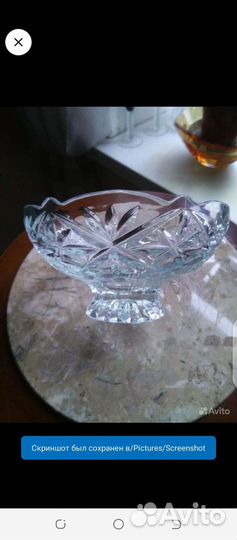 Конфетницы, ладья, синий хрустальные