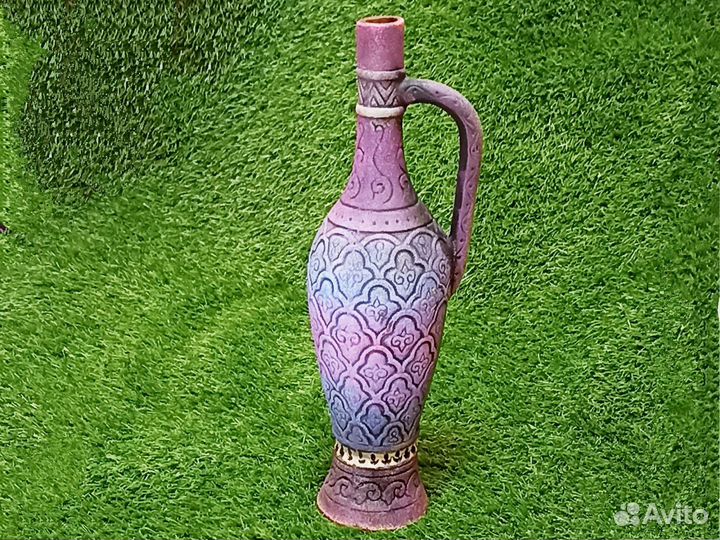 Бутылка для вина с ручкой Красивый глиняный кувшин