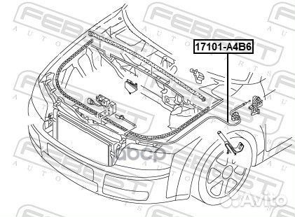 Трос открывания капота audi A4/S4/avant 2001-20