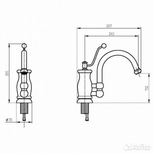 Смеситель для кухни Migliore Vivaldi 18287 золото
