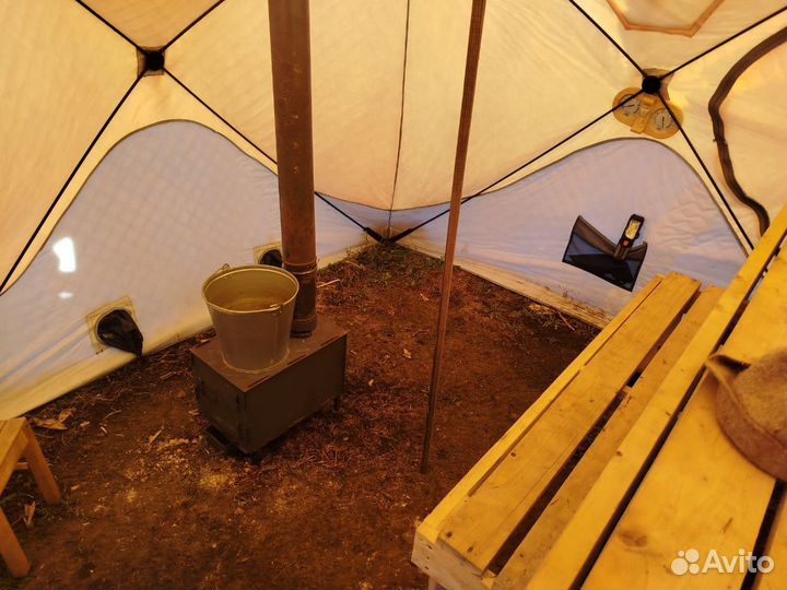 Палатка баня с печкой б/у