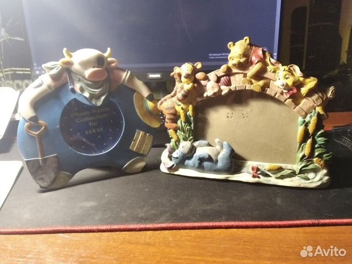Детская фоторамка с Винни Пухом и коровкой