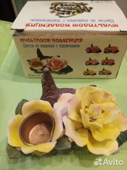 Подсвечник из керамики в коробке