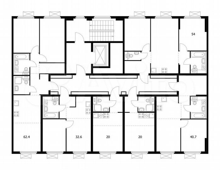 2-к. квартира, 32,6 м², 6/9 эт.