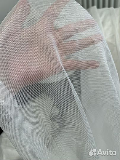 Тюль белая сетка