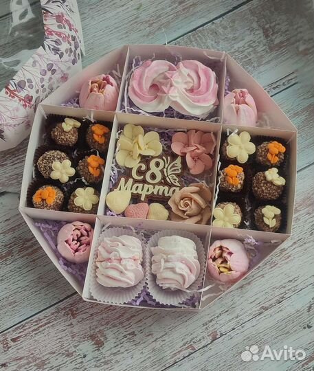 Конфеты, зефир ручной работы подарок на 8 марта