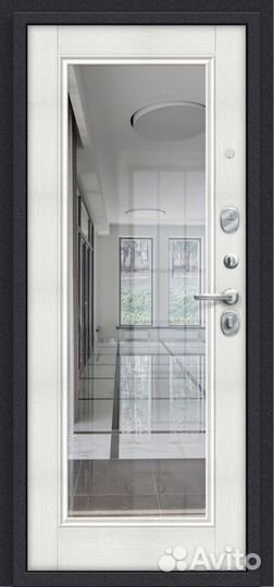 Дверь входная с зеркалом porta R-3 51П61 Graphite