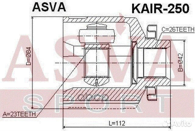 ШРУС внутренний правый tucson/sportage 26x23x42