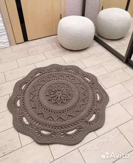 Ковёр новый, ручная работа, вязаный