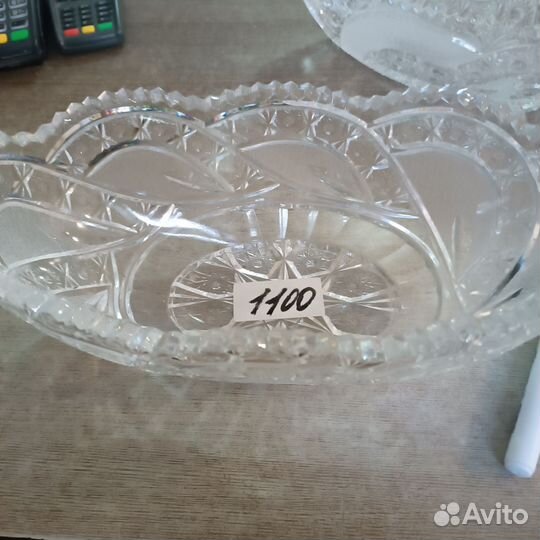 Ваза для фруктов хрусталь