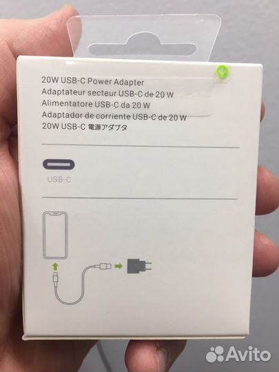 Быстрая Зарядка Адаптер USB-C 20w 20 iPhone 11 12