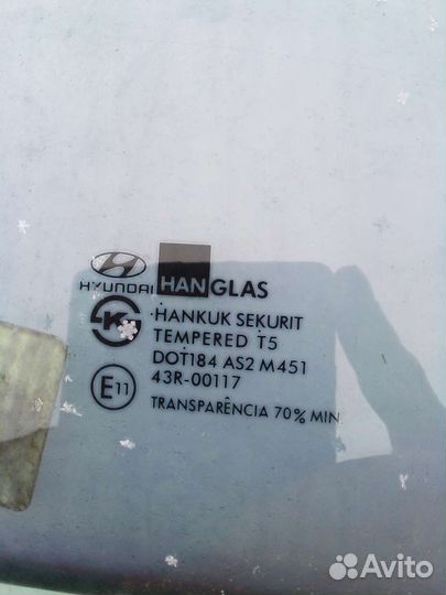 Стекло двери hyundai tiburon