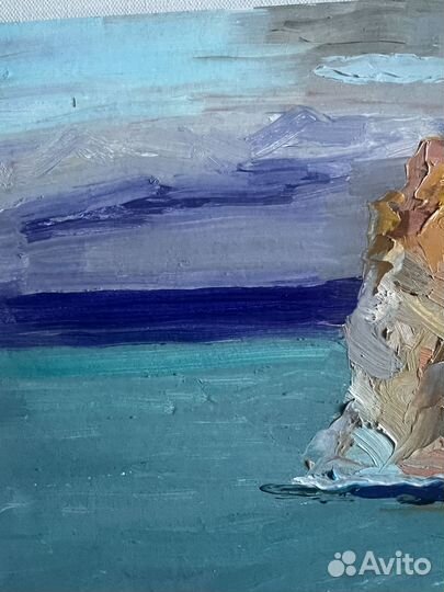 Картина этюд Байкал/ Ольхон/ пейзаж маслом