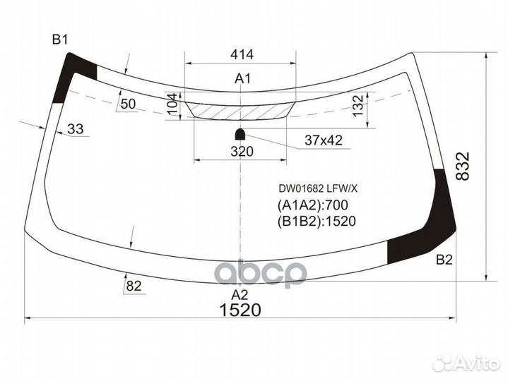 Стекло лобовое jeep patriot 07-16 DW01682 LFW/X