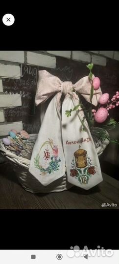 Пасхальный бант для корзины