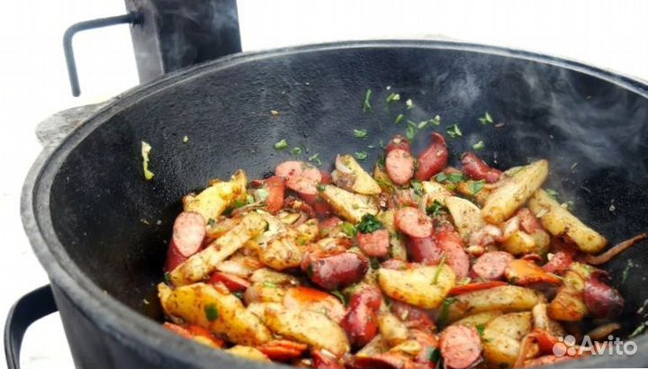 Казан чугунный 16 литров + печь + шумовка