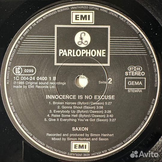 Saxon – Innocence Is No Excuse (Европа 1985г.)