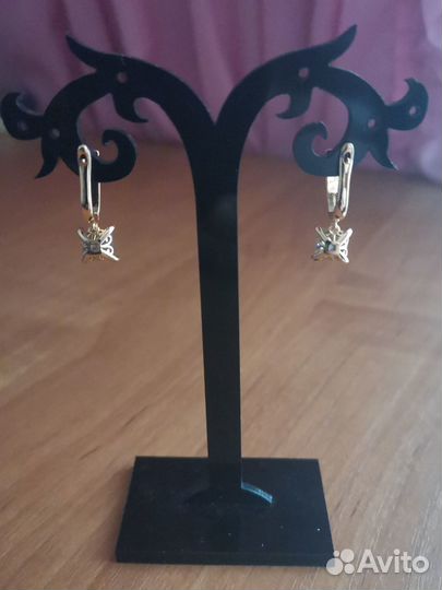 Изящные серьги с радужными топазами (gold filled)