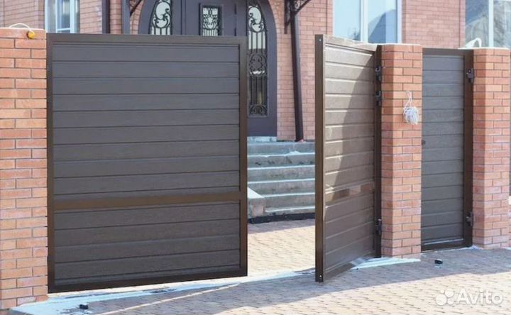 Распашные алюминиевые ворота с заполнен (Prestige)