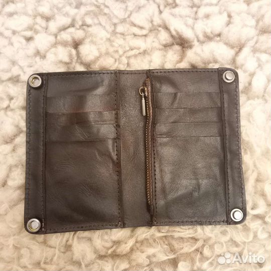 Мужской тонкий бумажник натуральная кожа