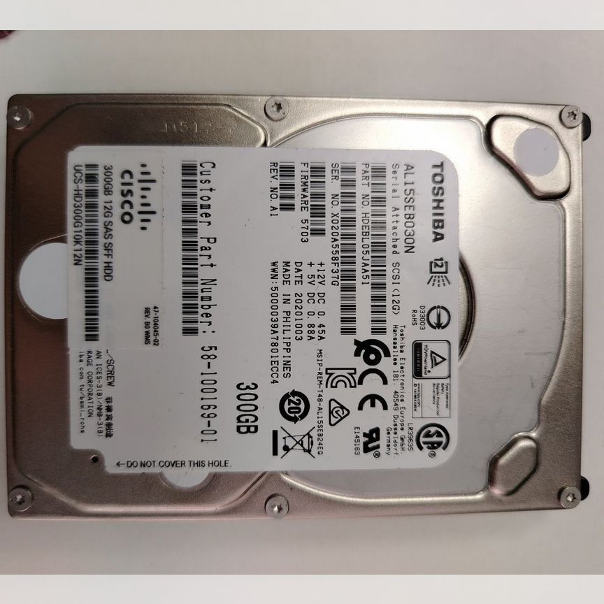 [AL13SEB300] 300gb Sas Toshiba Al15seb030n Al13seb300