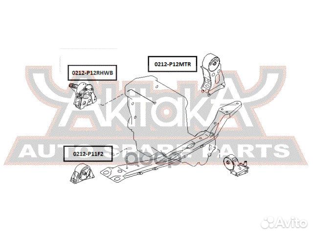 Подушка двигателя мт зад прав/лев 0212P12MT
