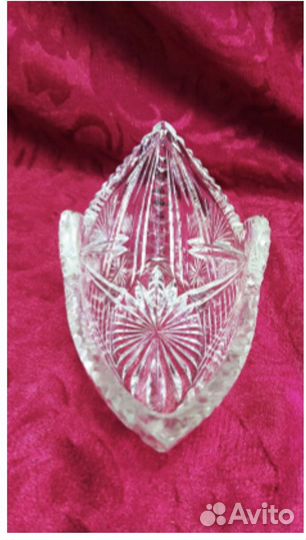 Конфетница хрустальная Ладья СССР