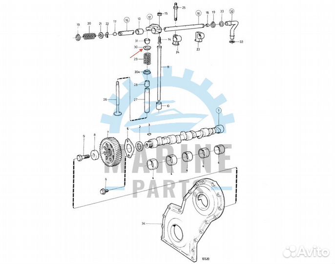 Тарелка клапанной пружины Volvo Penta 838639