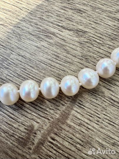 Сережки пусеты и колье жемчуг