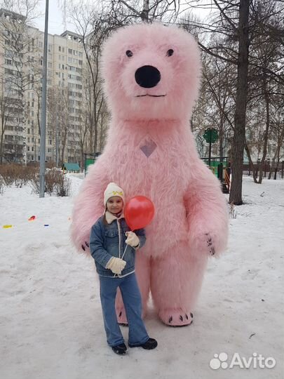 Поздравление Розовый мишка