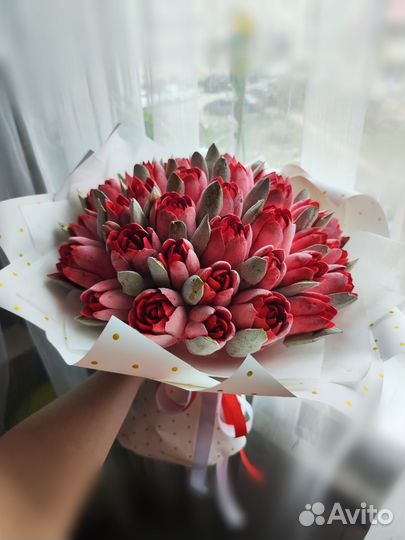 Зефирный букет, подарок, тюльпаны,розы,зефир