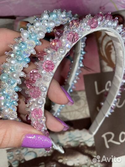 Ободок с бусинками