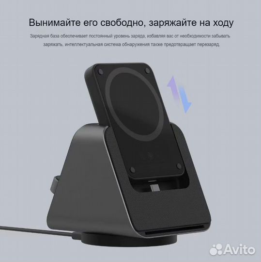 Настольная беспроводная зарядка 3 в 1 + Power Bank