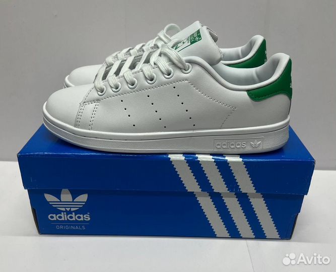 Кроссовки Adidas Stan Smith White/Green зеленые