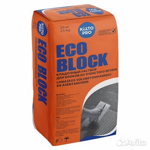 Клей для газобетона kiilto ECO block 25кг